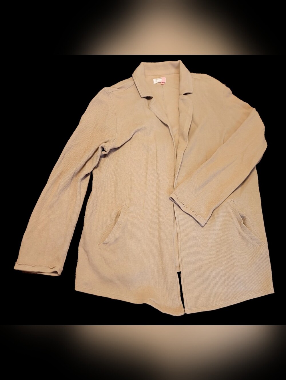 Women's Beige Open-Front Jacket M